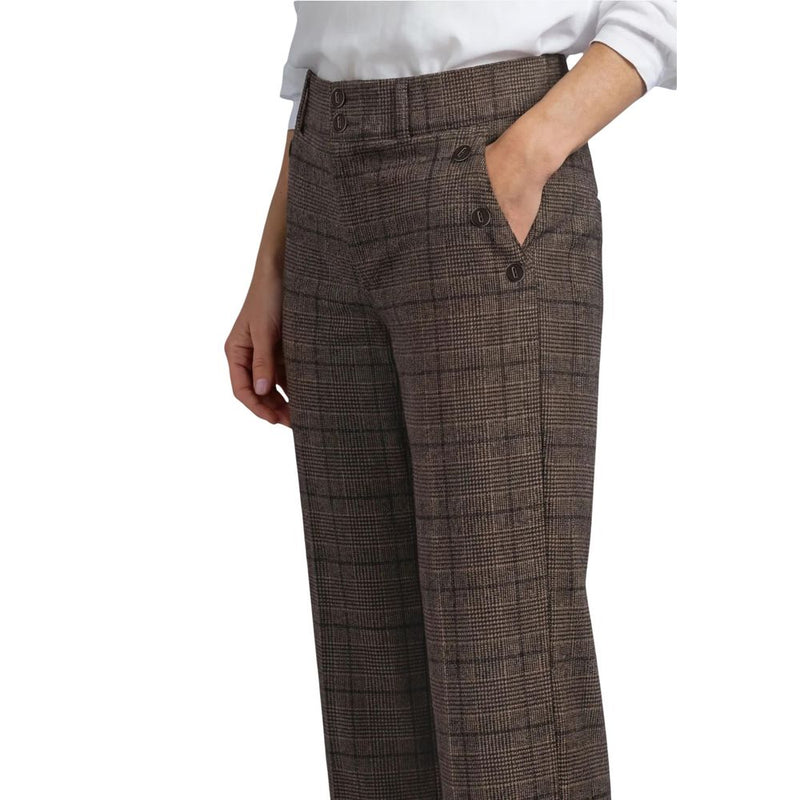 Street One Amalia Straight Leg Check Brown Casual Pants