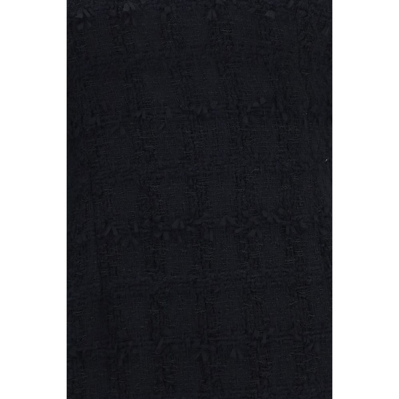 Alessandra Rich Black Cotton Casual Dress with Bows