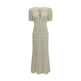 Alessandra Rich Beige Silk Casual Dress