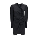 Alessandra Rich Black Silk Cocktail Dress
