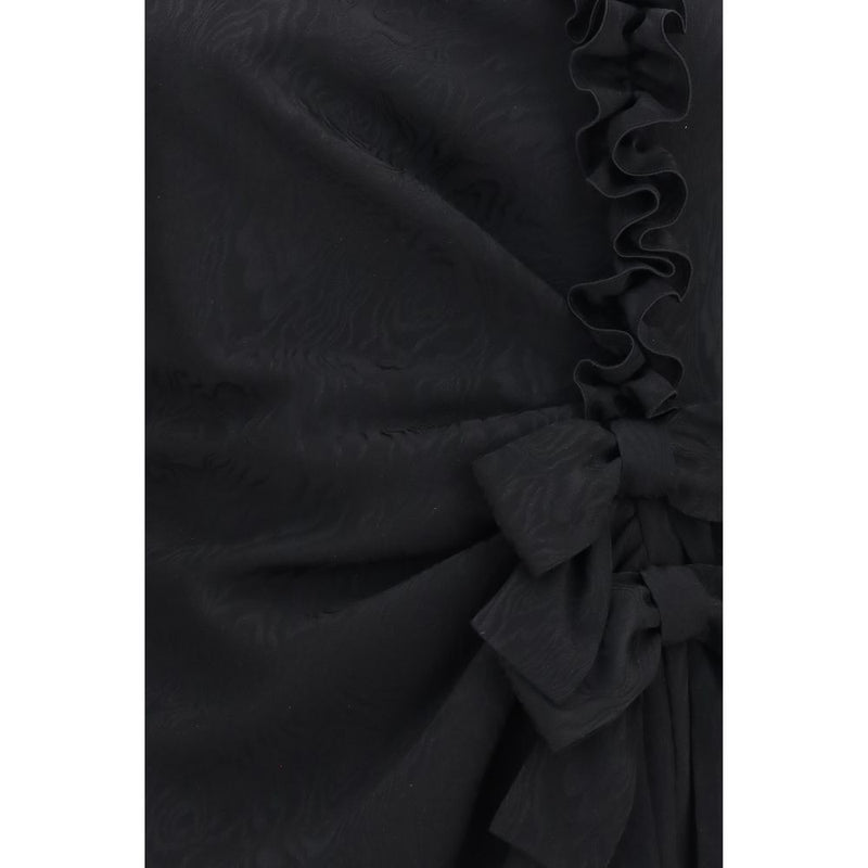 Alessandra Rich Black Silk Cocktail Dress