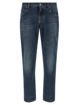 Dolce & Gabbana Blue Cotton Straight-Leg Jeans
