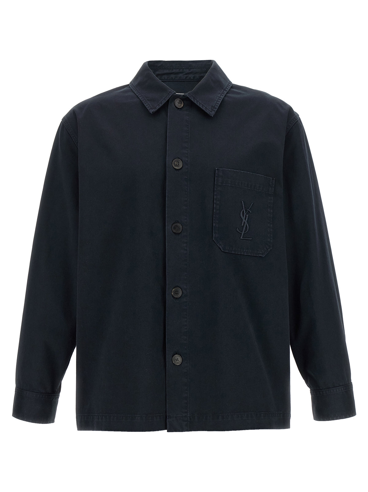 Saint Laurent Blue Cotton Blouse