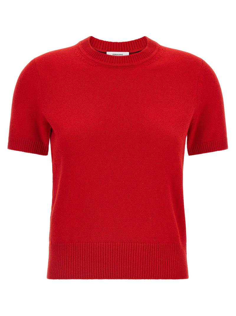 Ferragamo Red Cashmere Sweater - Luxurious Knitwear for Women