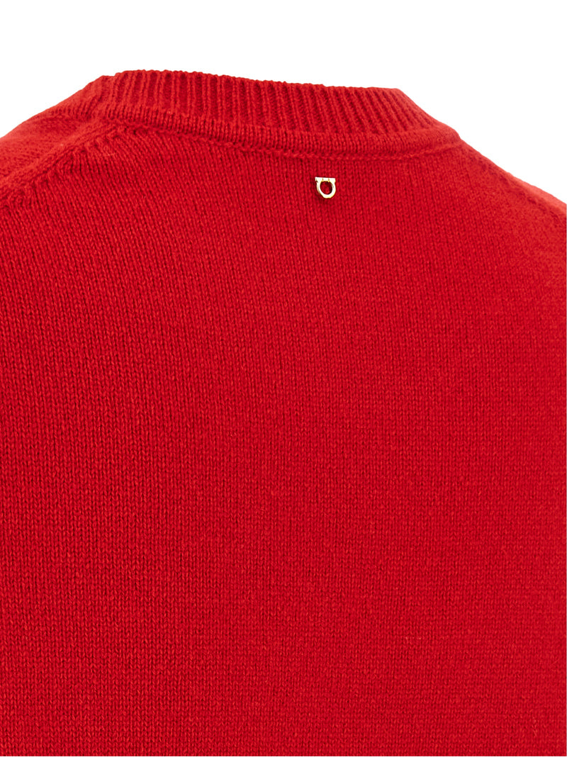 Ferragamo Red Cashmere Sweater - Luxurious Knitwear for Women