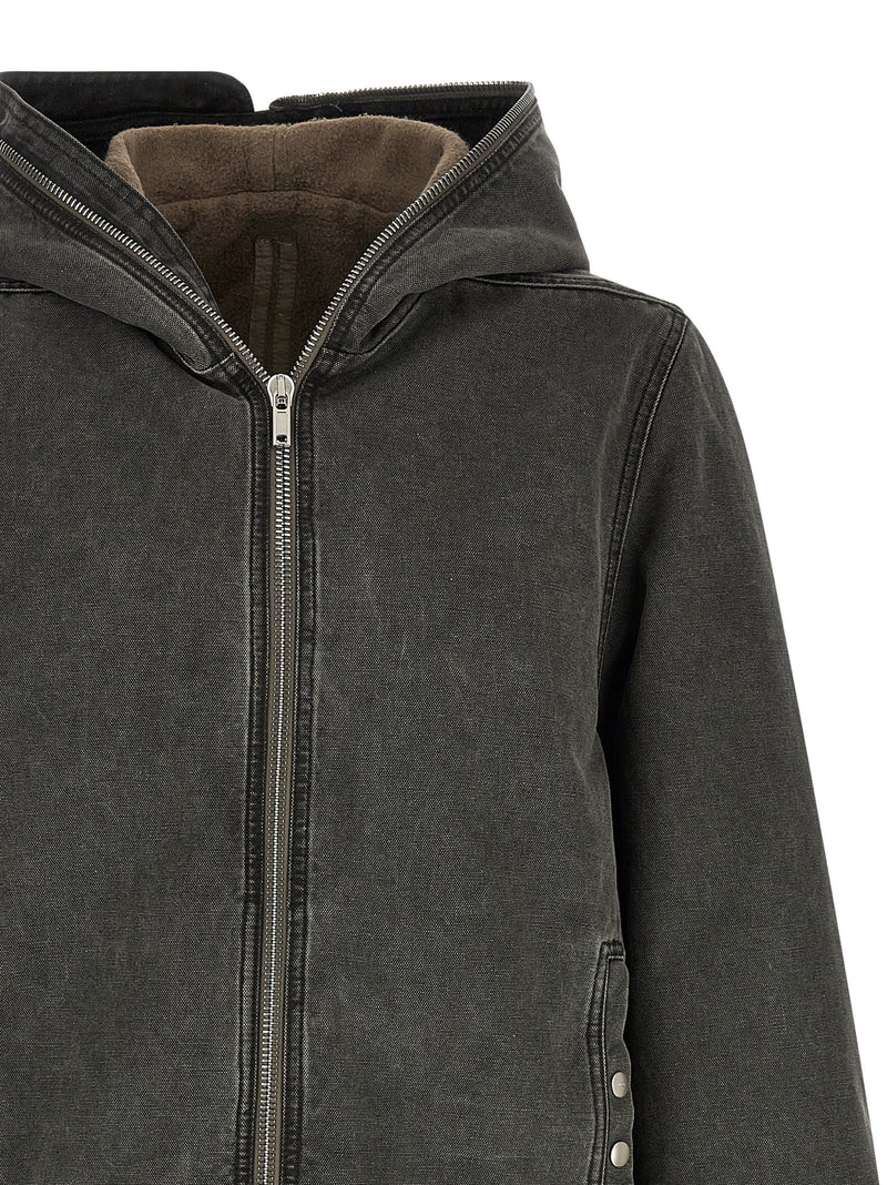 DRKSHDW Gimp Zipfront Gray Cotton Full-Length Jacket