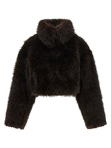 ROTATE BIRGER CHRISTENSEN Brown Polyester Coat