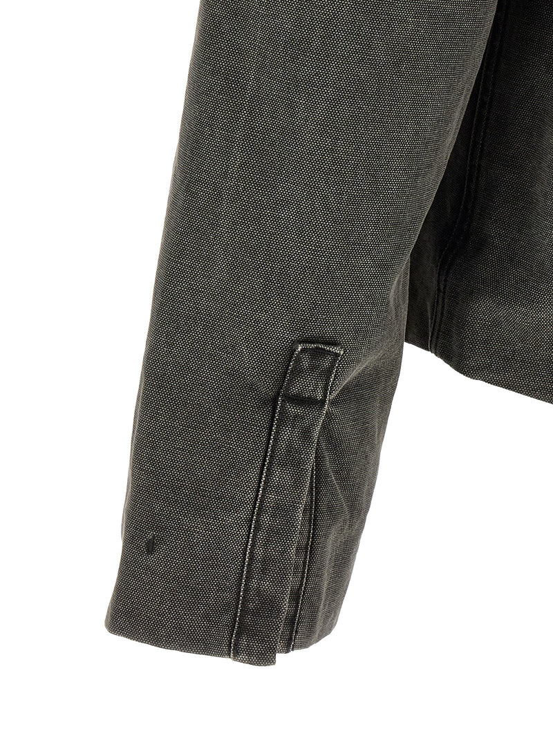 DRKSHDW Gimp Zipfront Gray Cotton Full-Length Jacket