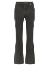 7 For All Mankind Gray Cotton Straight-Leg Jeans