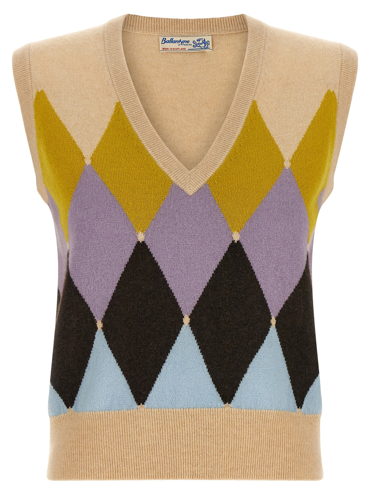 Ballantyne Beige Cashmere Sleeveless Jacket