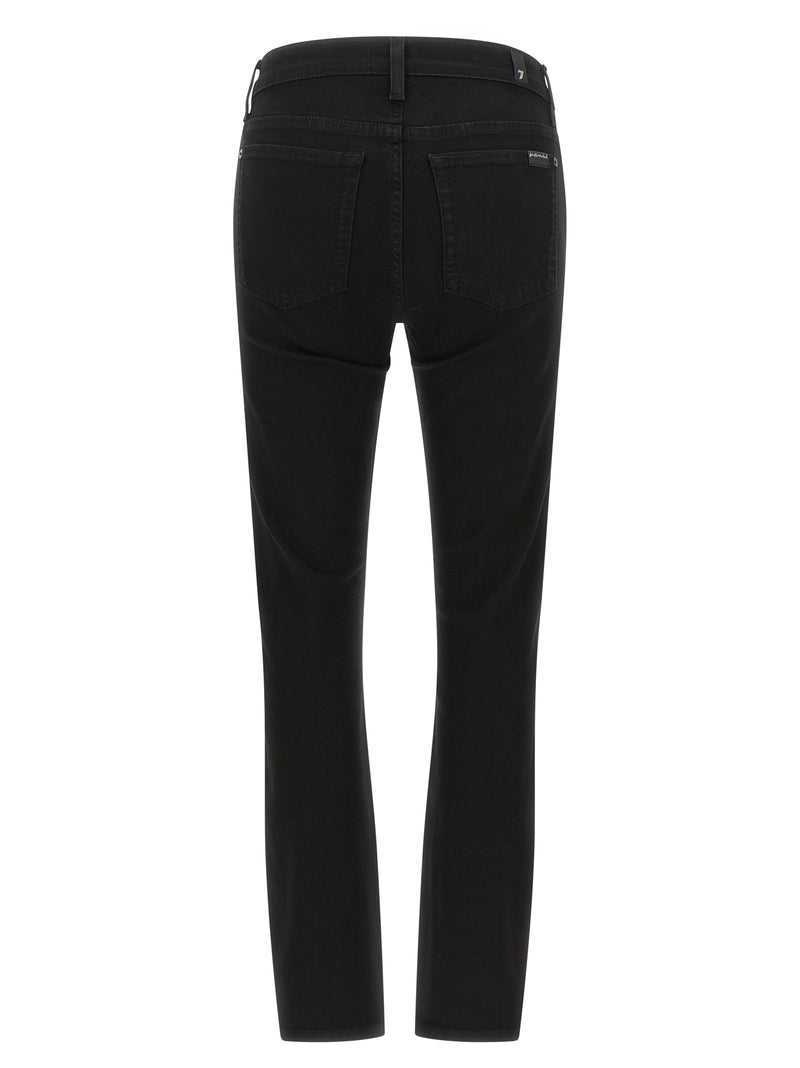 7 For All Mankind Black Cotton Skinny Jeans