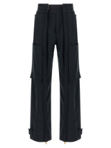Darkpark Blue Polyester Cargo Pants
