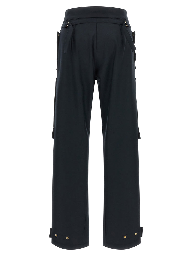 Darkpark Adriana Blue Polyester Cargo Pants for Women