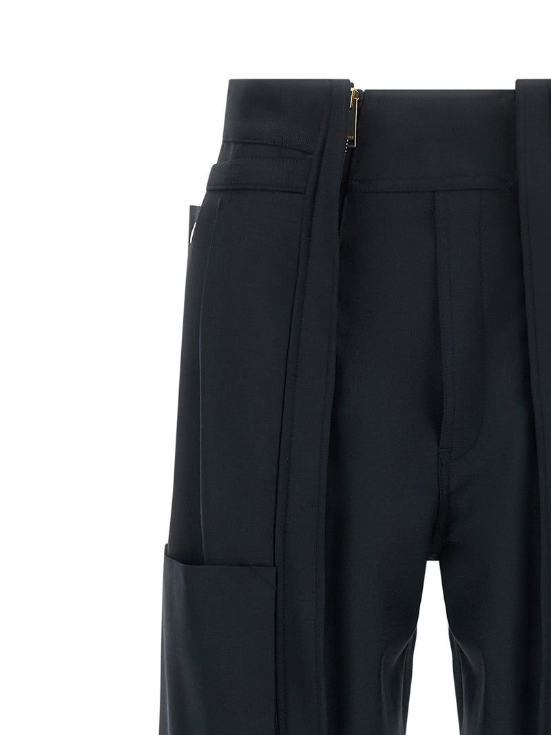 Darkpark Adriana Blue Polyester Cargo Pants for Women