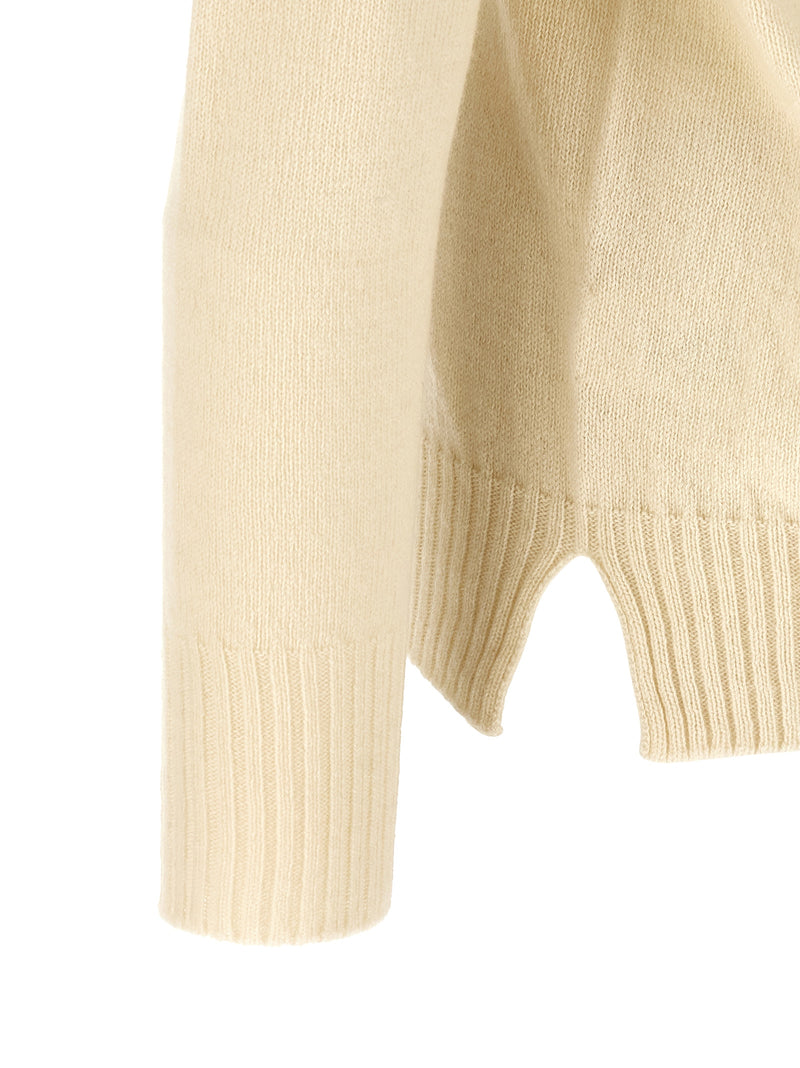 MA'RY'YA White Cashmere Cardigan - Luxury Knitwear