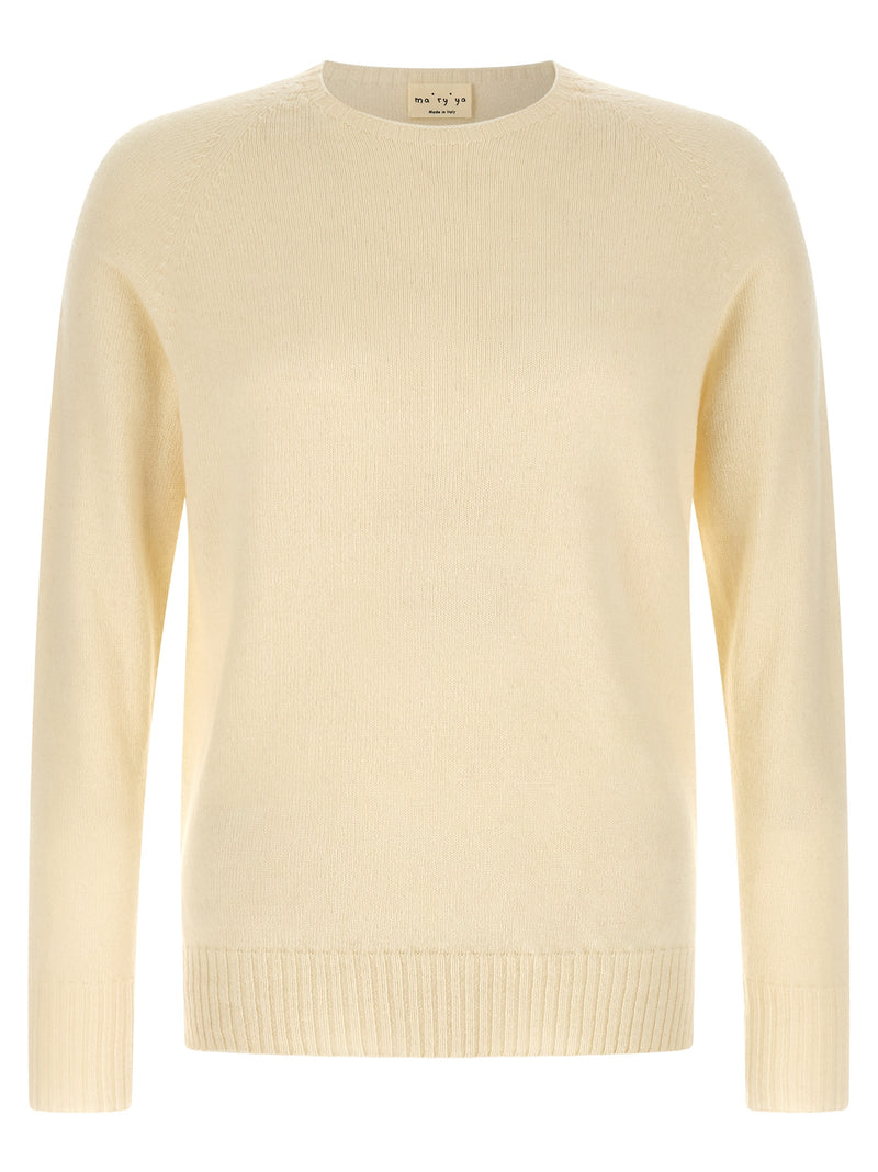 MA'RY'YA White Cashmere Cardigan - Luxurious Knitwear