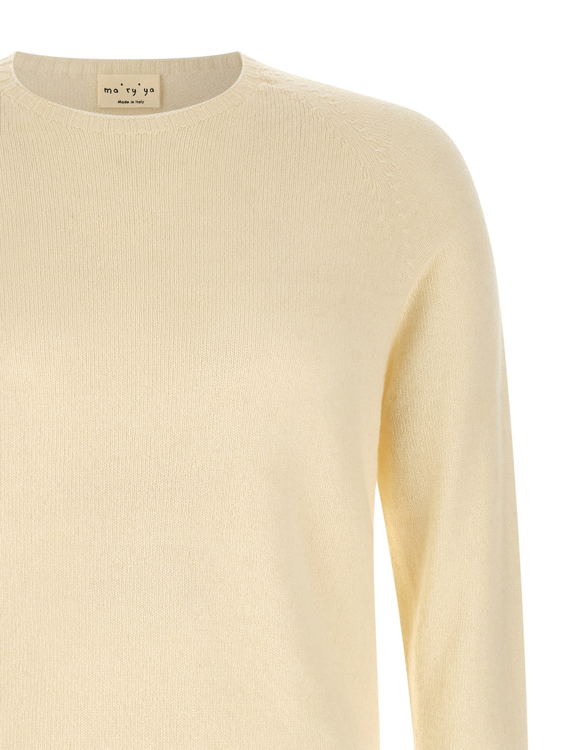 MA'RY'YA White Cashmere Cardigan - Luxurious Knitwear