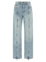 ROTATE BIRGER CHRISTENSEN Blue Organic Cotton Straight-Leg Jeans