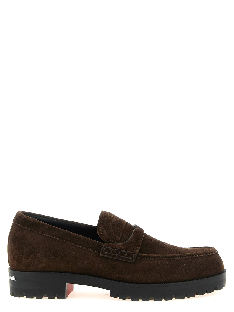 Christian Louboutin Brown Calfskin Cavavin Slip-On Loafers