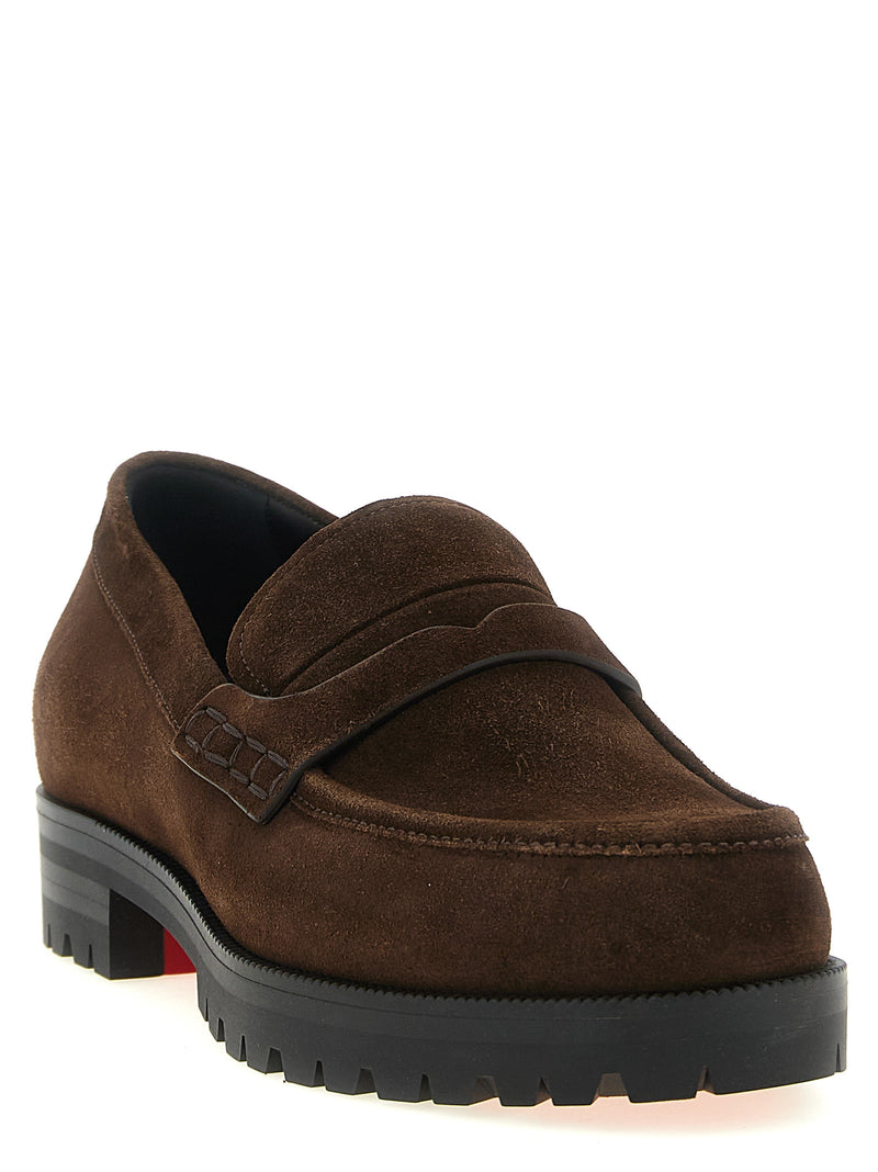 Christian Louboutin Brown Calfskin Cavavin Slip-On Loafers