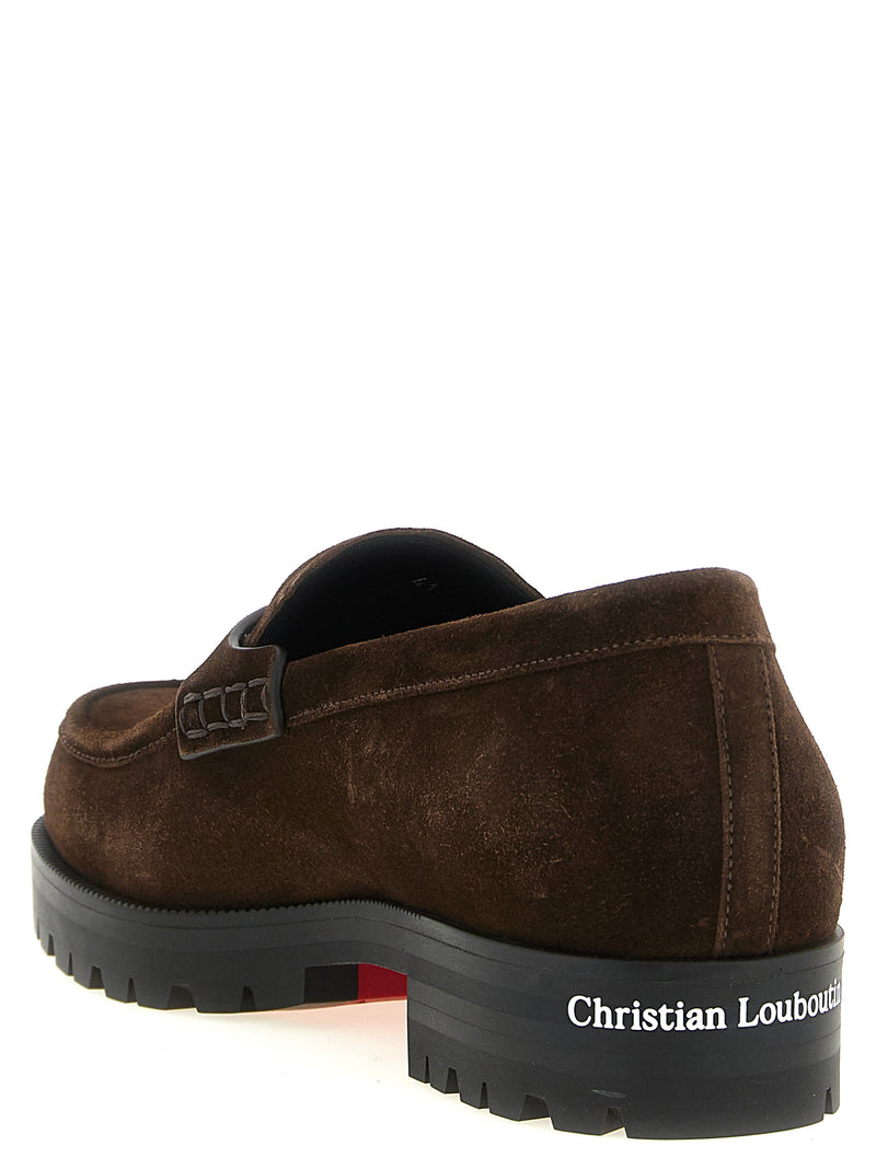 Christian Louboutin Brown Calfskin Cavavin Slip-On Loafers