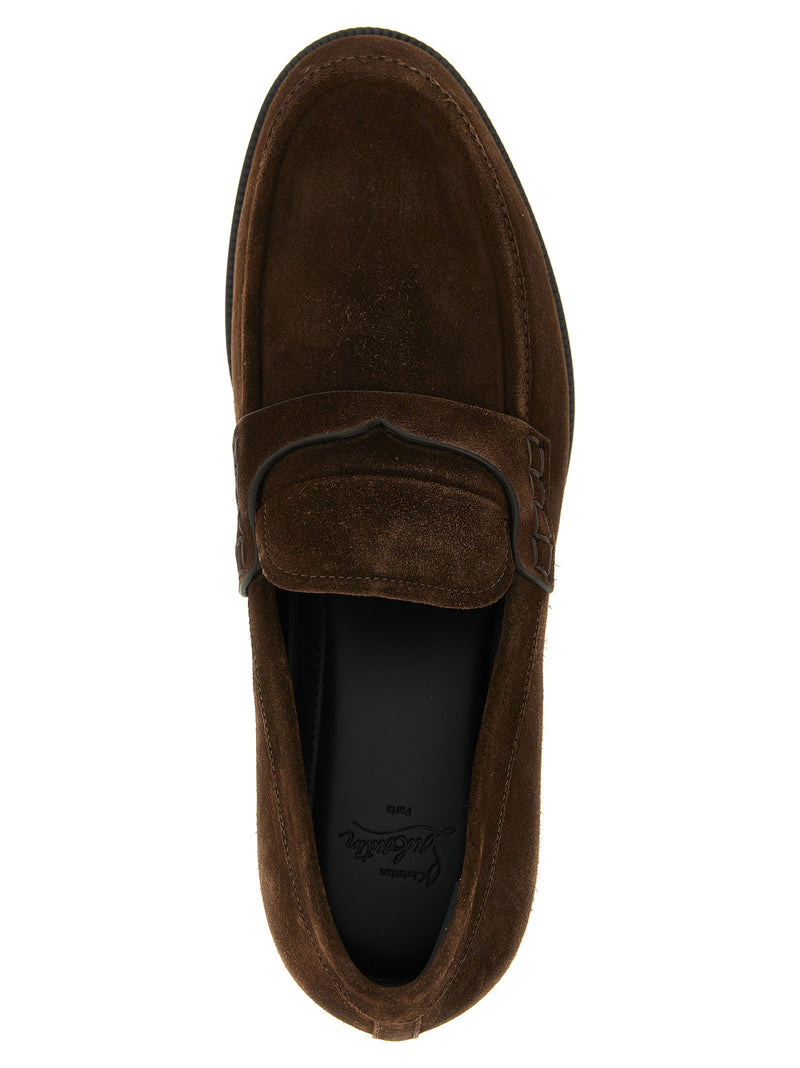Christian Louboutin Brown Calfskin Cavavin Slip-On Loafers