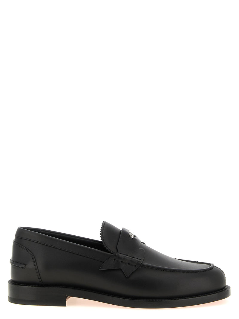 Christian Louboutin Black Calfskin Plato Slip-On Loafers