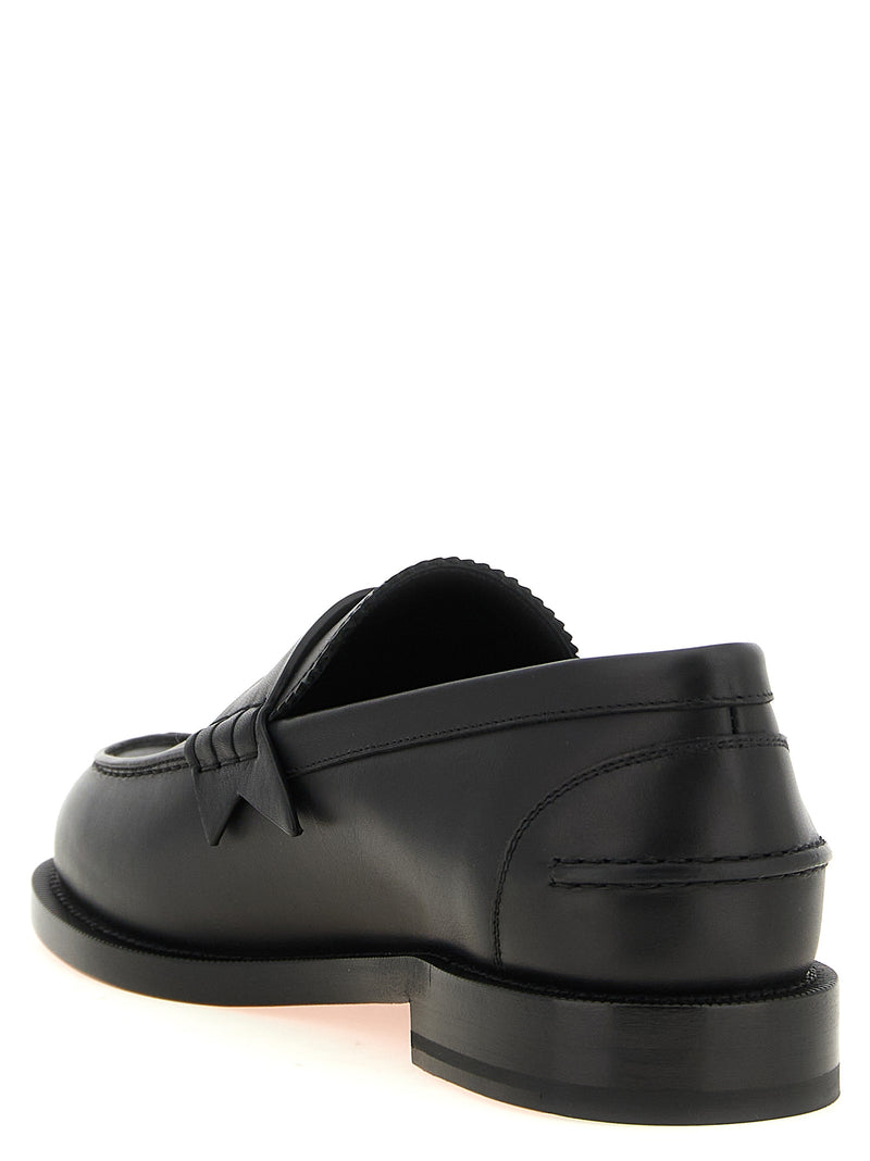 Christian Louboutin Black Calfskin Plato Slip-On Loafers
