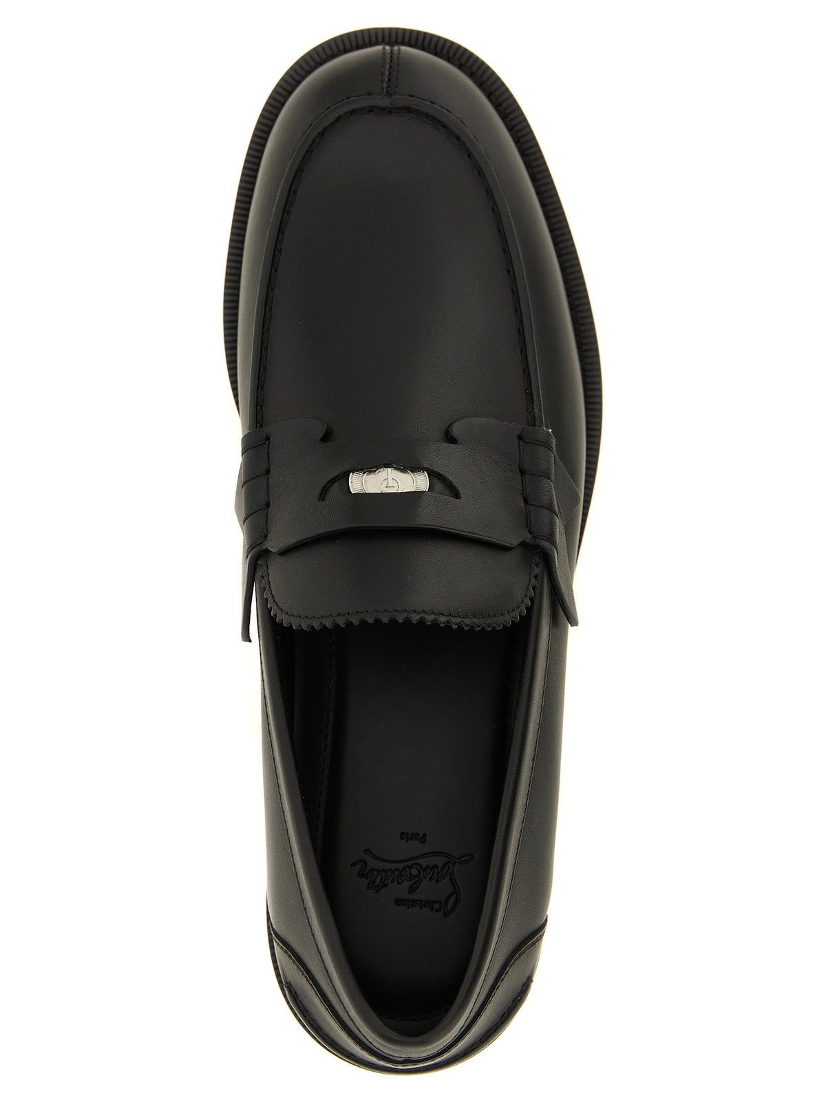 Christian Louboutin Black Calfskin Slip-On Loafers