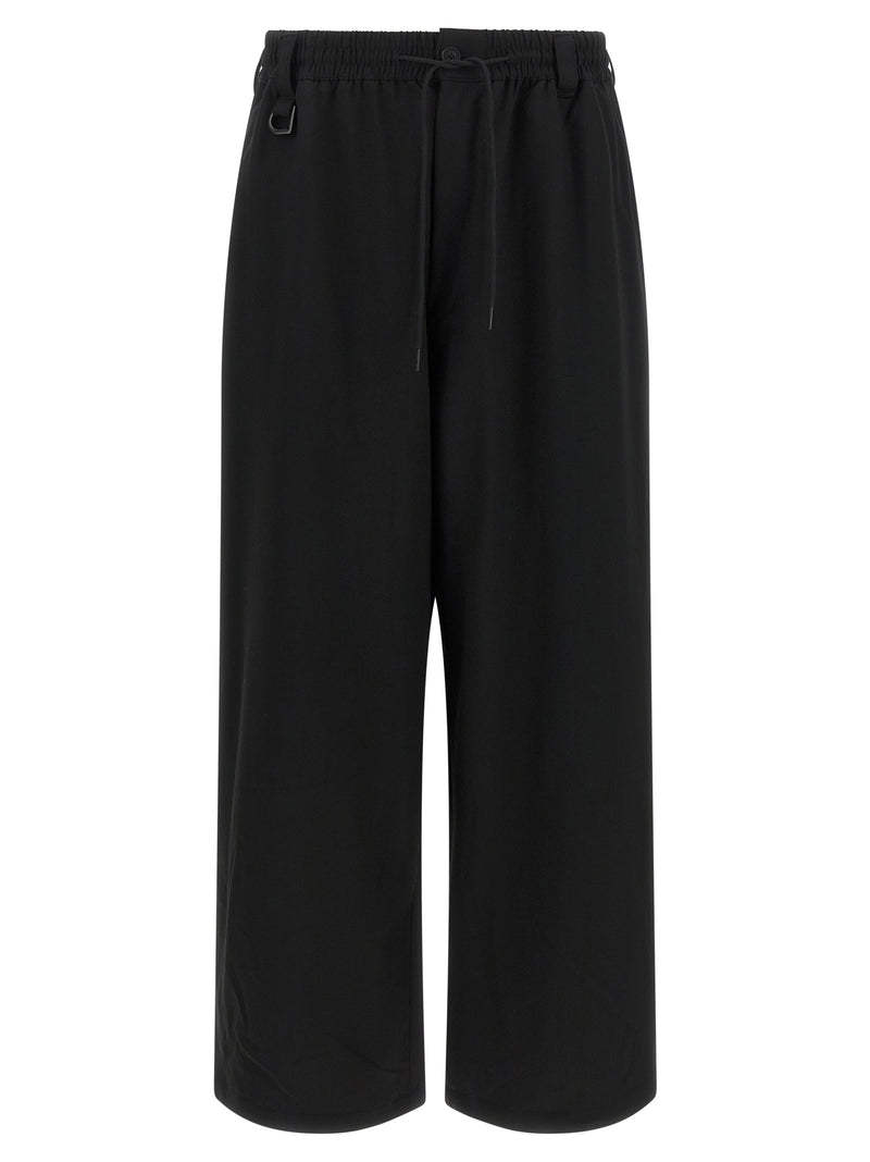 Y-3 Black Wool Casual Pants - Relaxed Fit Trousers