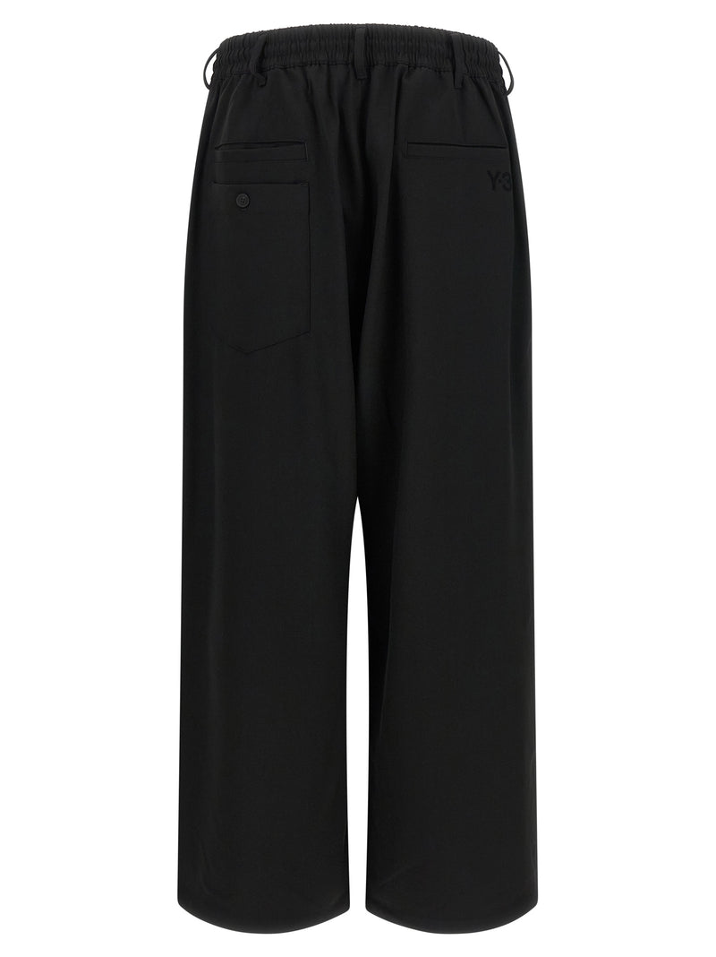 Y-3 Black Wool Casual Pants - Relaxed Fit Trousers