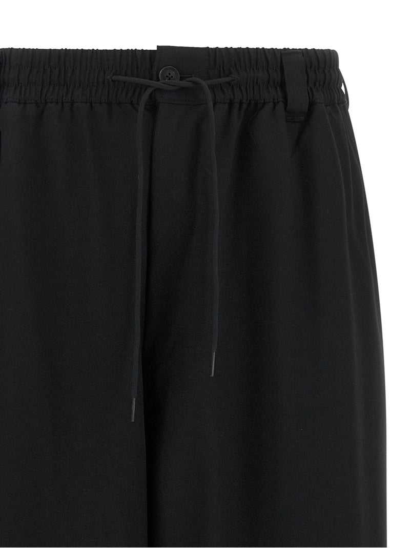 Y-3 Black Wool Casual Pants - Relaxed Fit Trousers