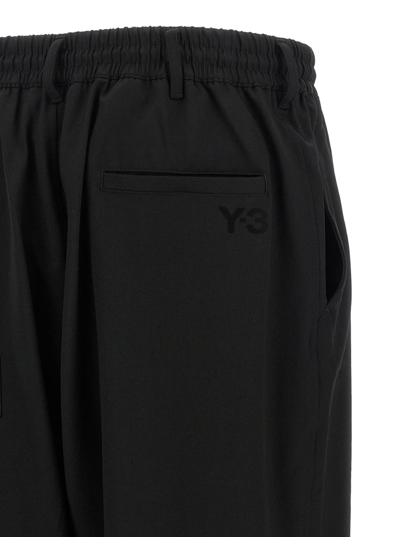 Y-3 Black Wool Casual Pants - Relaxed Fit Trousers