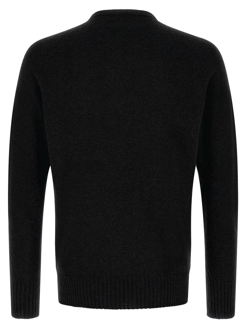 MA'RY'YA Black Cashmere and Virgin Wool Cardigan