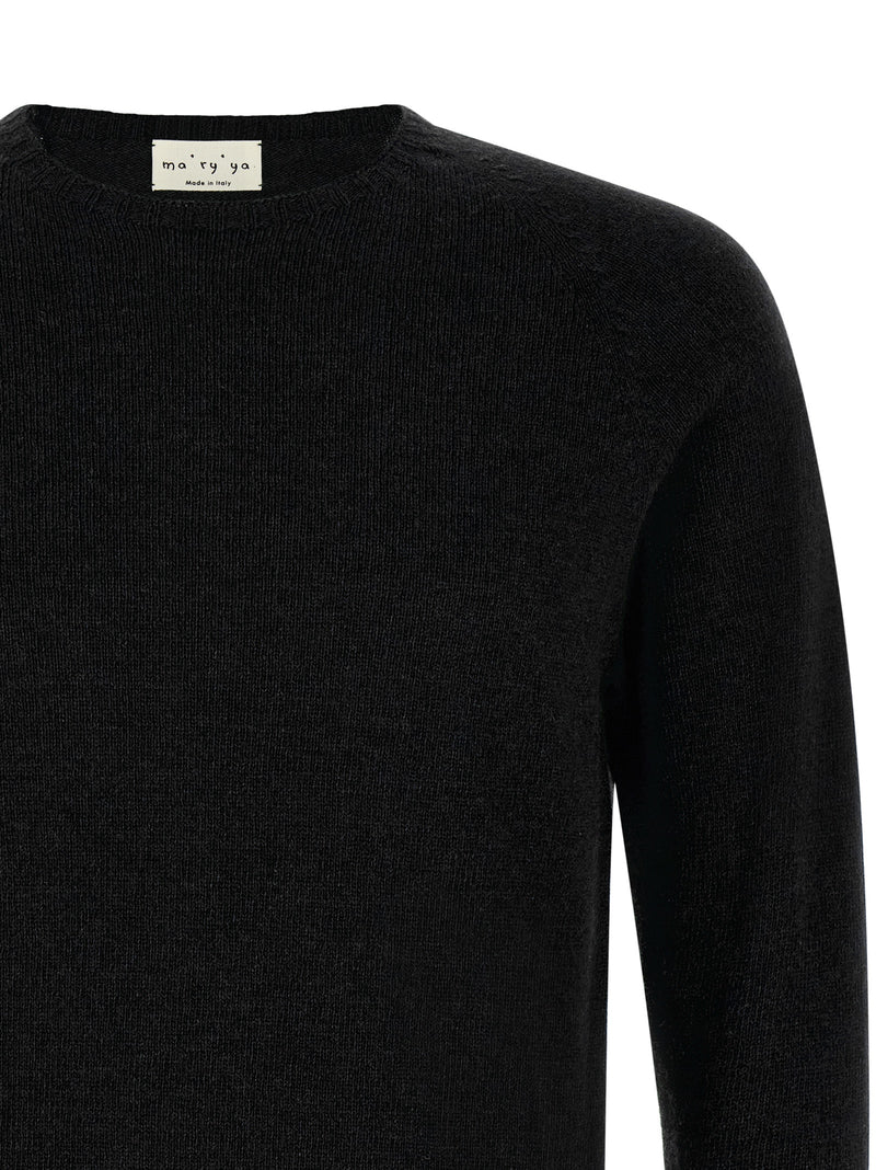 MA'RY'YA Black Cashmere and Virgin Wool Cardigan