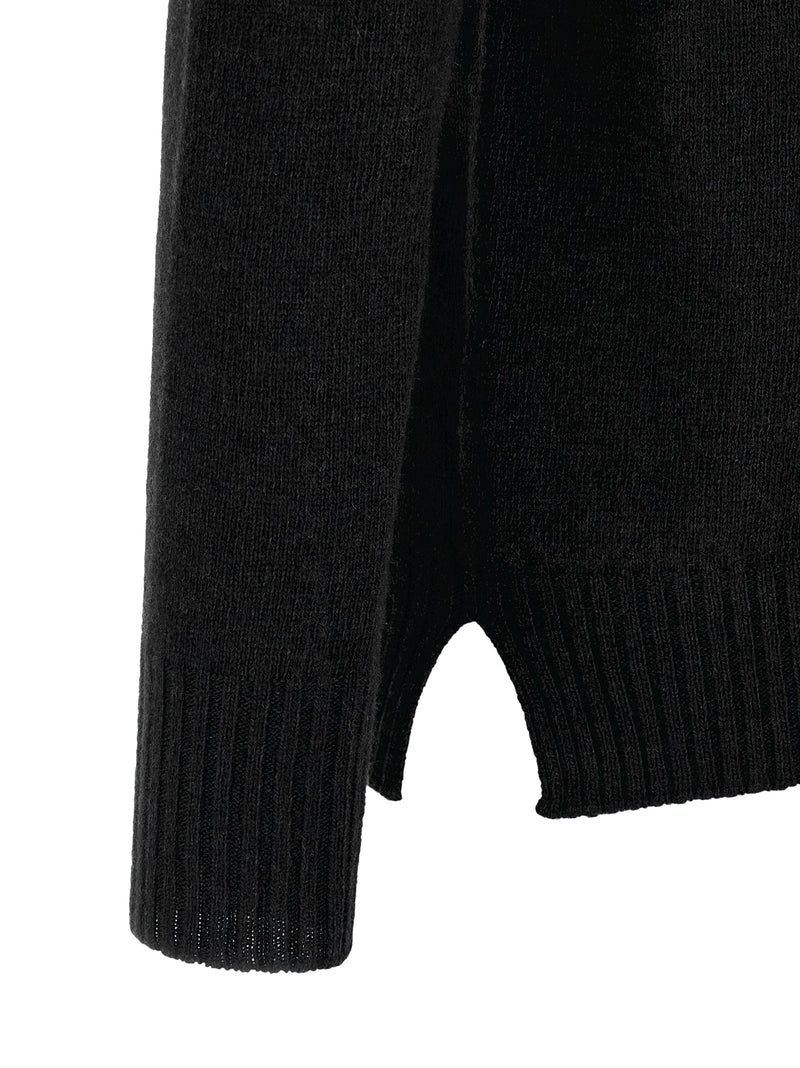 MA'RY'YA Black Cashmere and Virgin Wool Cardigan