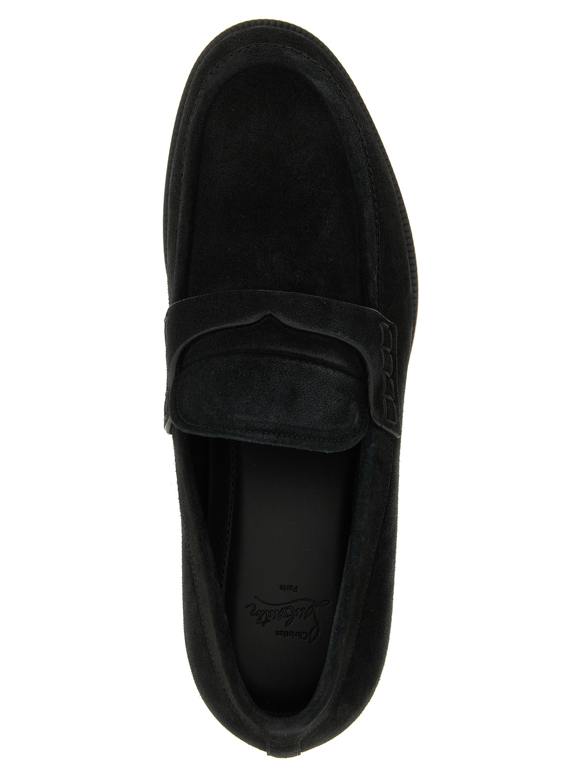 Christian Louboutin Black Calfskin Slip-On Loafers