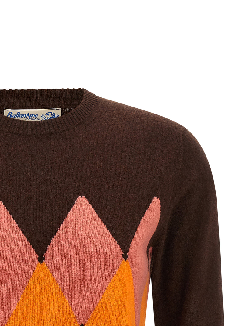 Ballantyne Brown Cashmere Cardigan - Luxurious Knitwear