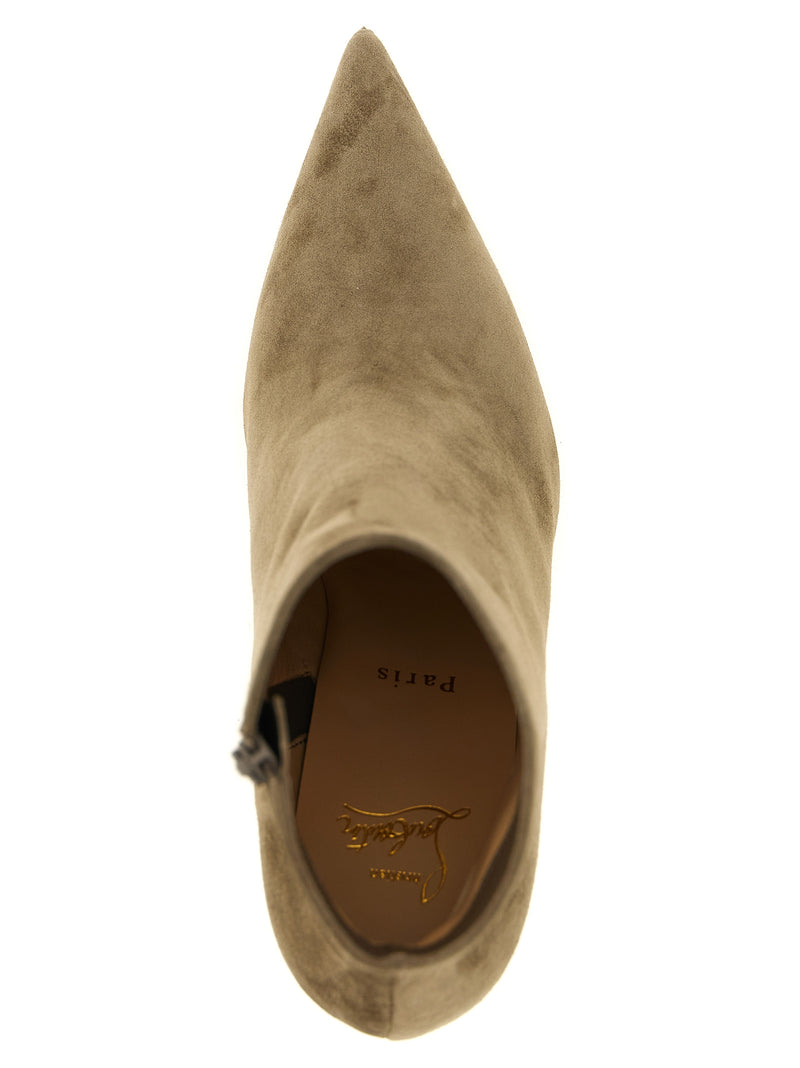 Christian Louboutin Miss Z Booty Beige Calfskin Ankle Boots