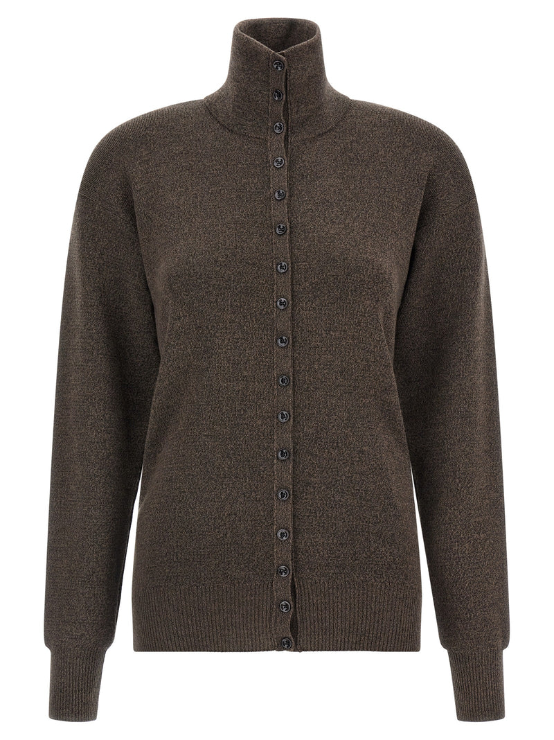 Lemaire Brown Wool Cardigan - Elegant Minimalist Design
