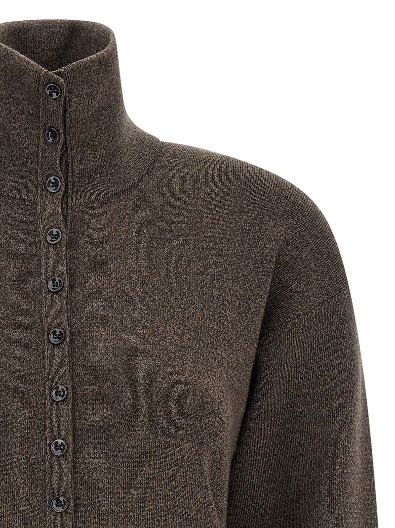 Lemaire Brown Wool Cardigan - Elegant Minimalist Design