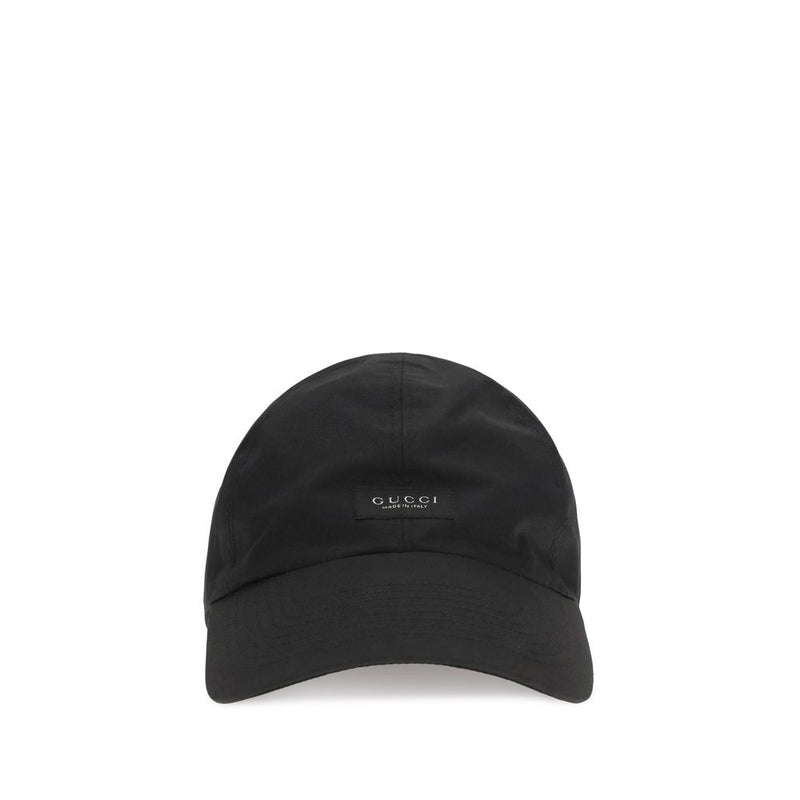Gucci Black Cotton Baseball Cap with Logo