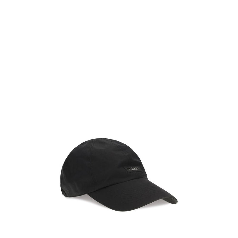 Gucci Black Cotton Baseball Cap with Logo