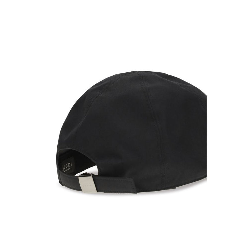 Gucci Black Cotton Baseball Cap with Logo