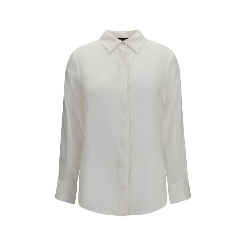 Ella White Silk Dress Shirt - Oversized Elegance