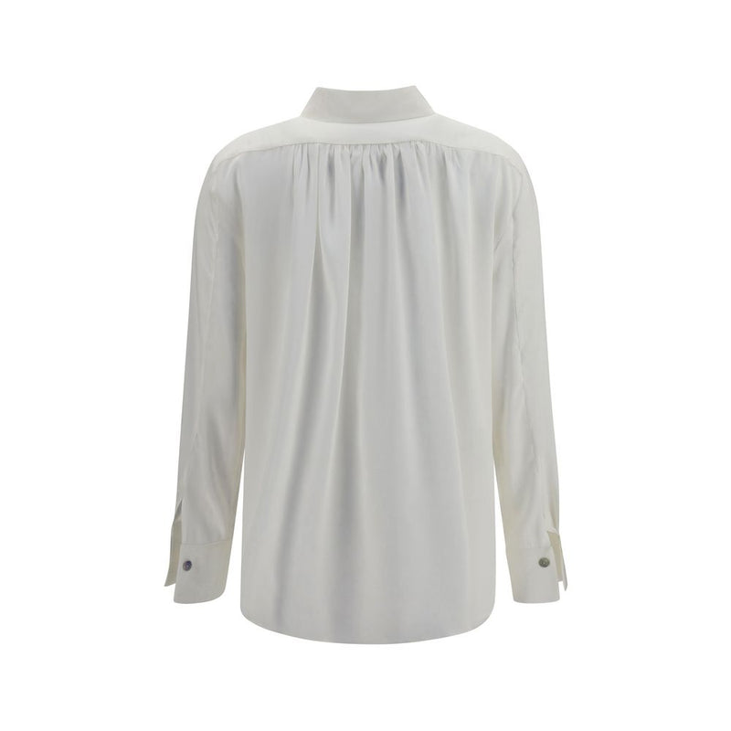 Ella White Silk Dress Shirt - Oversized Elegance