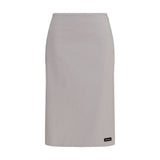 Miu Miu Gray Cotton Midi Skirt