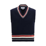 Thom Browne Blue Wool Oves Aries Sleeveles Sweater