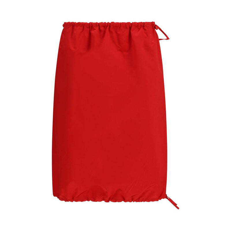 Prada Red Silk Midi Skirt - Elegant & Versatile