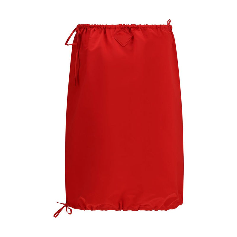 Prada Red Silk Midi Skirt - Elegant & Versatile